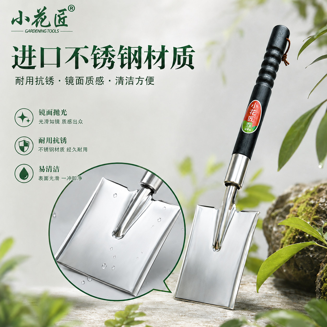 小花匠不锈钢铲子